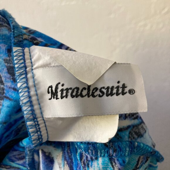 Miraclesuit Blue Ruffle Tankini Top Slimming Cruise Vacation Sculpting Beach - Picture 7 of 7